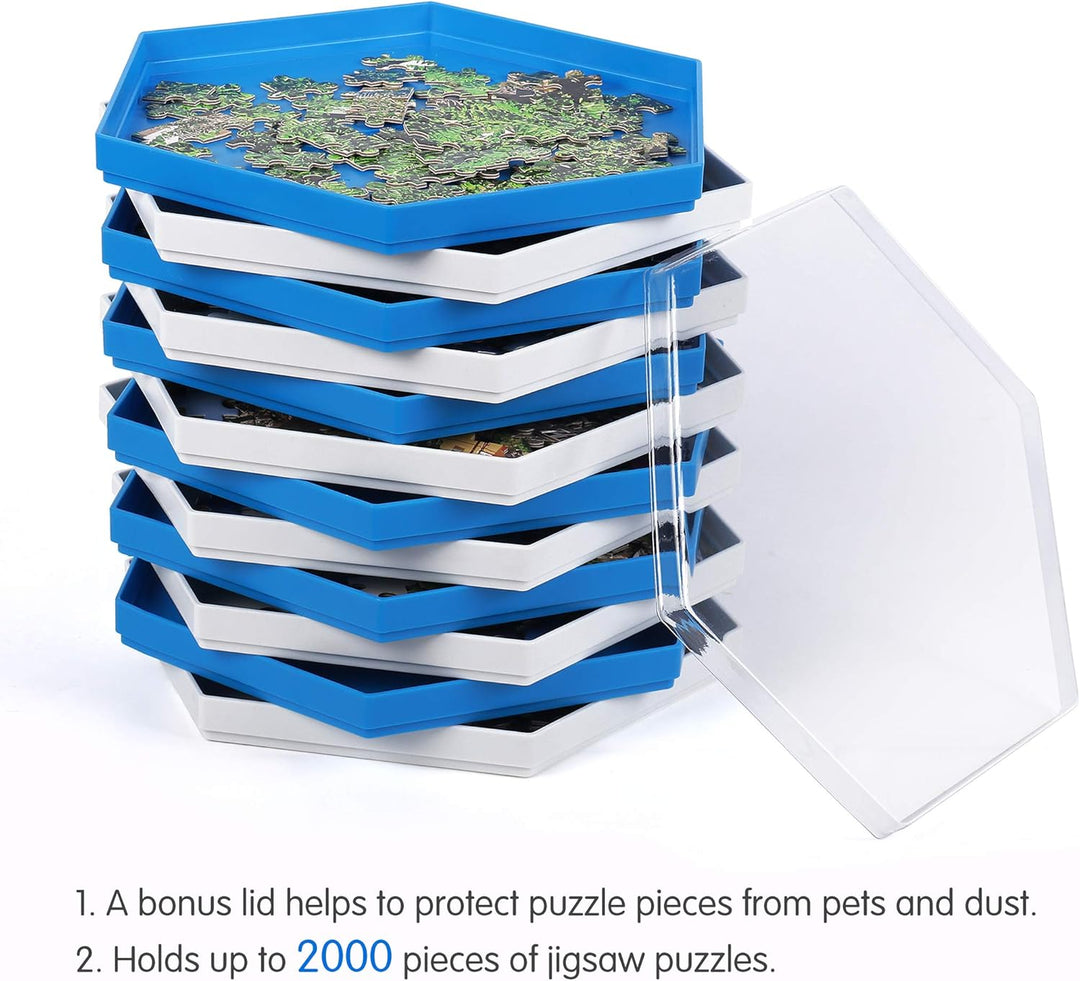 Becko stapelbare Puzzle Sortiertabletts/Sortierschalen/Puzzle sortierer mit Deckel, Puzzle Zubehör f