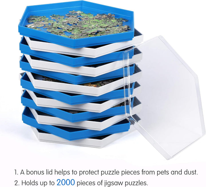 Becko stapelbare Puzzle Sortiertabletts/Sortierschalen/Puzzle sortierer mit Deckel, Puzzle Zubehör f