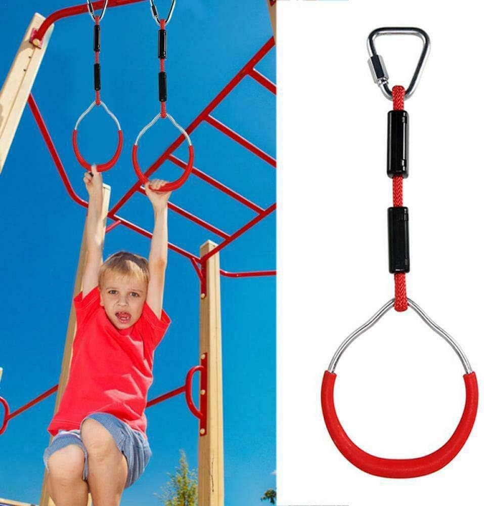 FBSPORT 4 Stück Klettern Ringe für Kinder, Outdoor Indoor Kinder Ninja Ringe zum Aufhängen belastbar