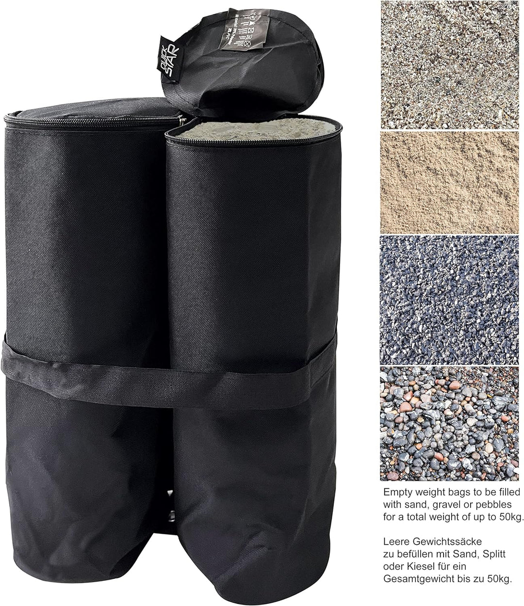 QUICK STAR Pavillon Fuss Gewichte 4er Set Sandtaschen