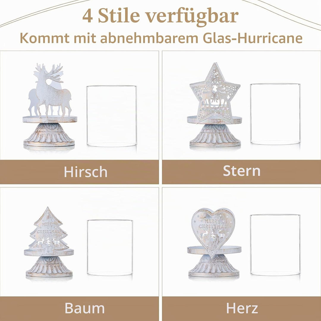 Sziqiqi 2 Kerzenhalter aus weissem Metall, Kerzenhalter für Kerzen, Kerzenhalter in Not des Hurrikan