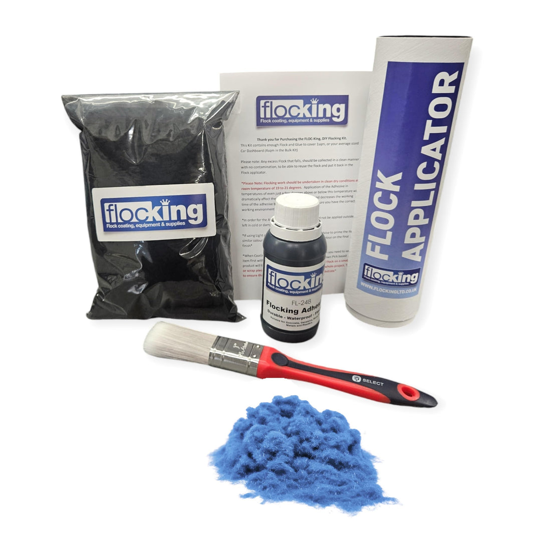 FLOC-KING DIY Flocking Kit - Flocked Dashboard - Project - Nylon Flock - Durable Finish (Aqua), AQUA