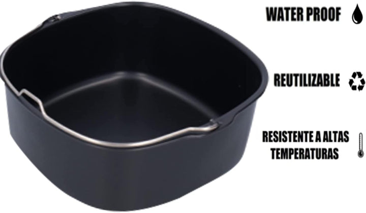 Airfryer Auflaufform Quadratisch, 17 cm Backform für Heissluftfritteuse Backform Heissluftfritteuse