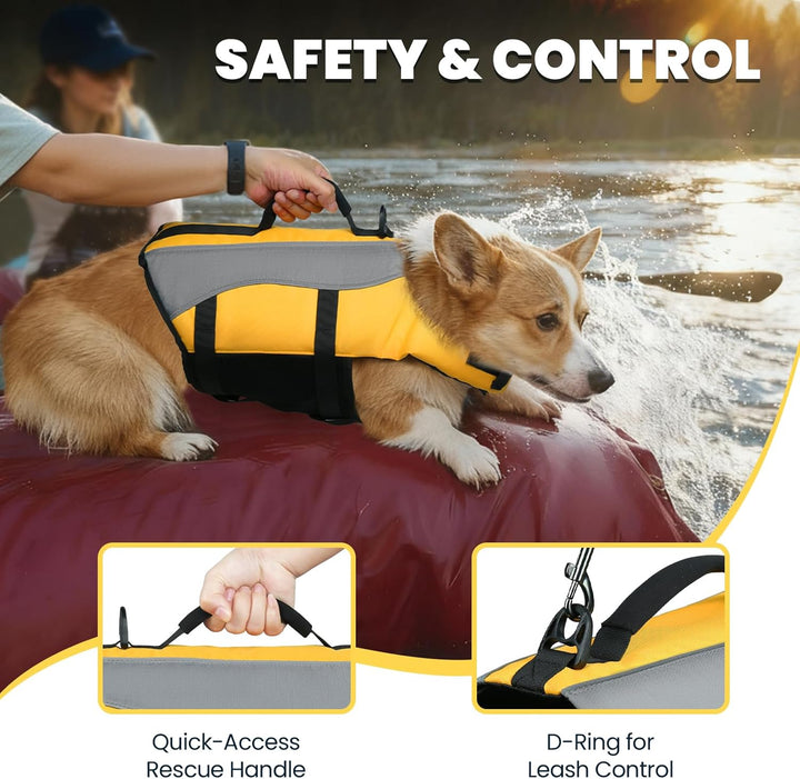 VIVAGLORY Front Float Schwimmweste Hund, Hundeschwimmweste für Bootfahren, Schwimmweste with Kopfstü