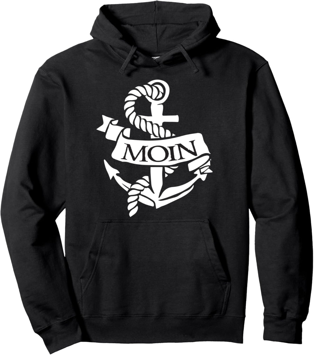 Moin Segeltau Anker Löppt Möwe Norddeutsch Hafen Hamburg Pullover Hoodie