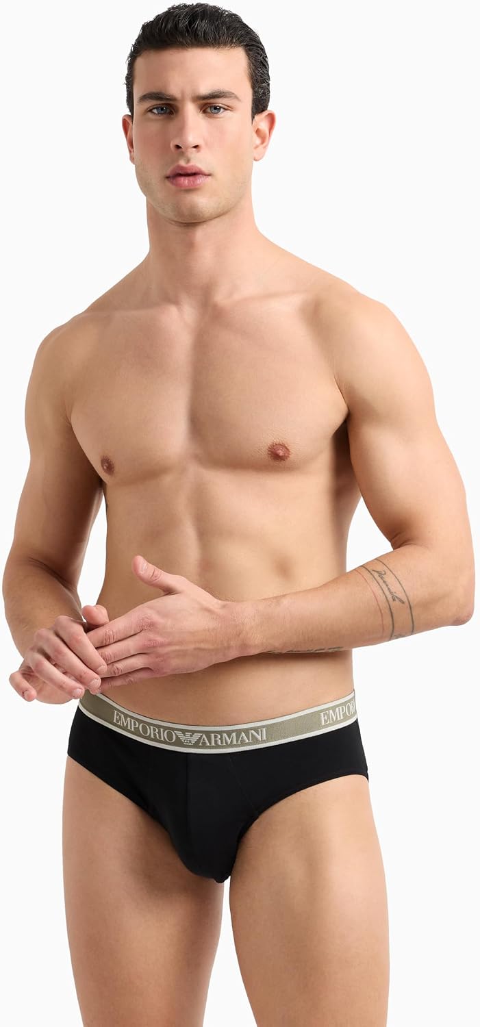 Emporio Armani Herren 3er-Pack Slip (1er Pack) L Blk/Blk.vet/Blk, L Blk/Blk.vet/Blk