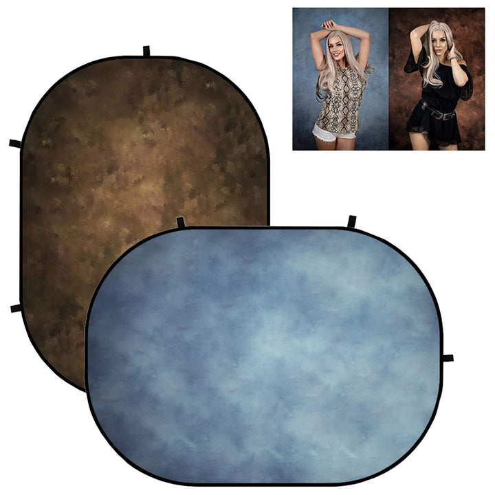 Kate Walimex Falthintergrund1,5x2m Faltbarer Hintergrund Hellblau/Dunkelbrauner Hintergrund 1.5x2m B