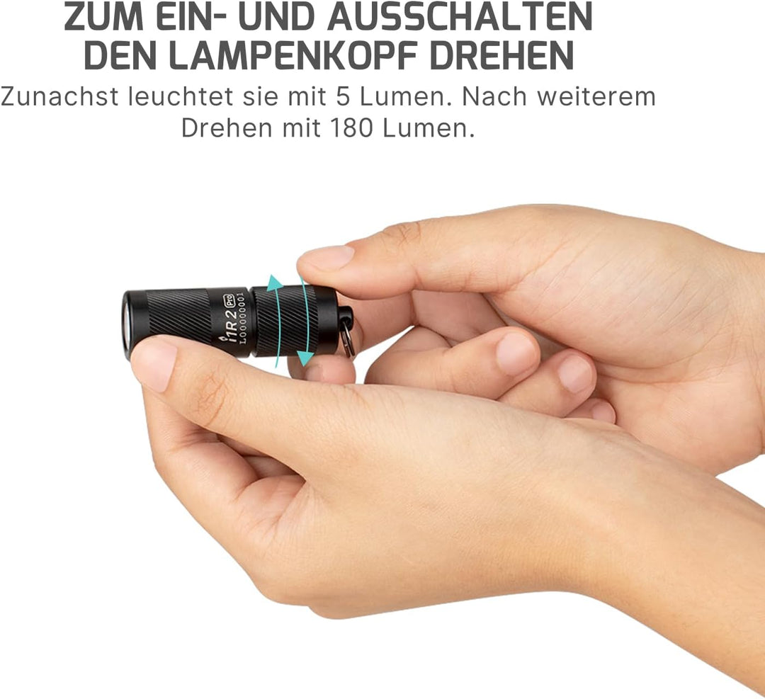 OLIGHT I1R II Pro EOS Mini LED Taschenlampe 180 Lumen Superhelle USB-Aufladbare Taschenlampe Schlüss