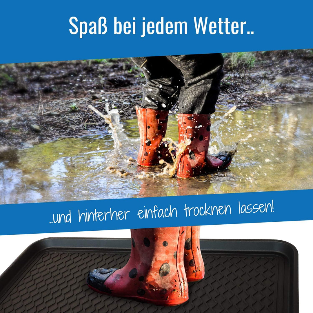 2 Stück XL Schuhabtropfschale gross Schuhtablett - Schuhablage 76x38x3cm mit erhöhtem Rand - Abtropf