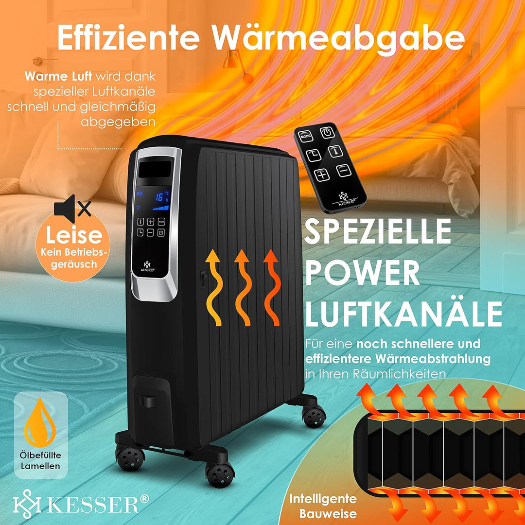 KESSER® 2000W Ölradiator mit WiFi App & Fernbedienung digitalem Display- elektrischer energiesparend