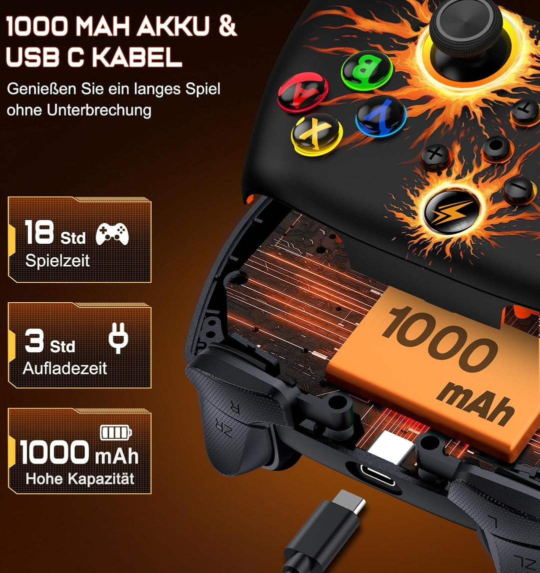 Switch Controller-Wireless Switch Pro Controller mit Cooles RGB-Aussehen/Programmierbare/Turbo/Aufwa