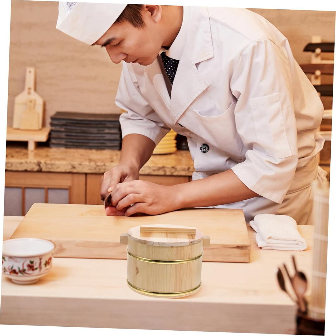 SOIMISS Holzeimer Für Sushi-reis Reiseimer Mit Deckel Sushi-behälter Aus Hochwertigem Holz Mischwann
