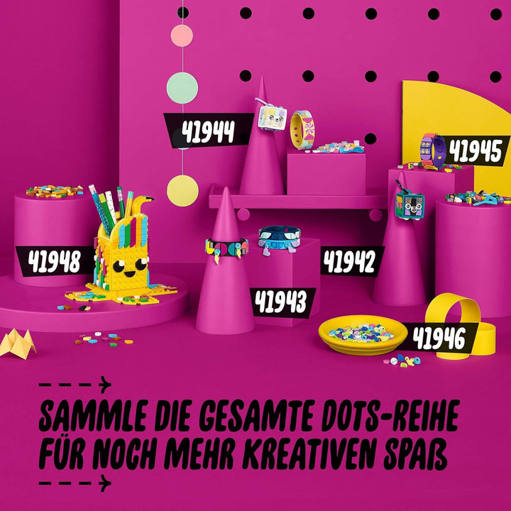 LEGO 41944 DOTS Candy Kitty Armband & Taschenanhänger mit Katze, kreatives 2-in-1 Bastelset, Schlüss