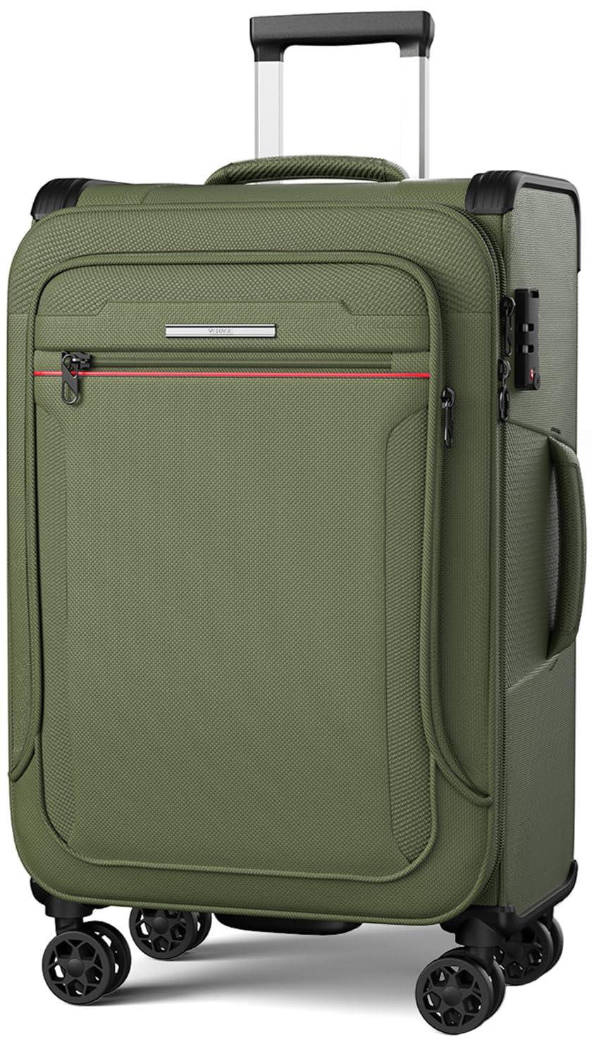 Weichschalenkoffer mittelgross 69x43x26cm erweiterbar - Stoffkoffer Trolley wasserfest, Reisekoffer