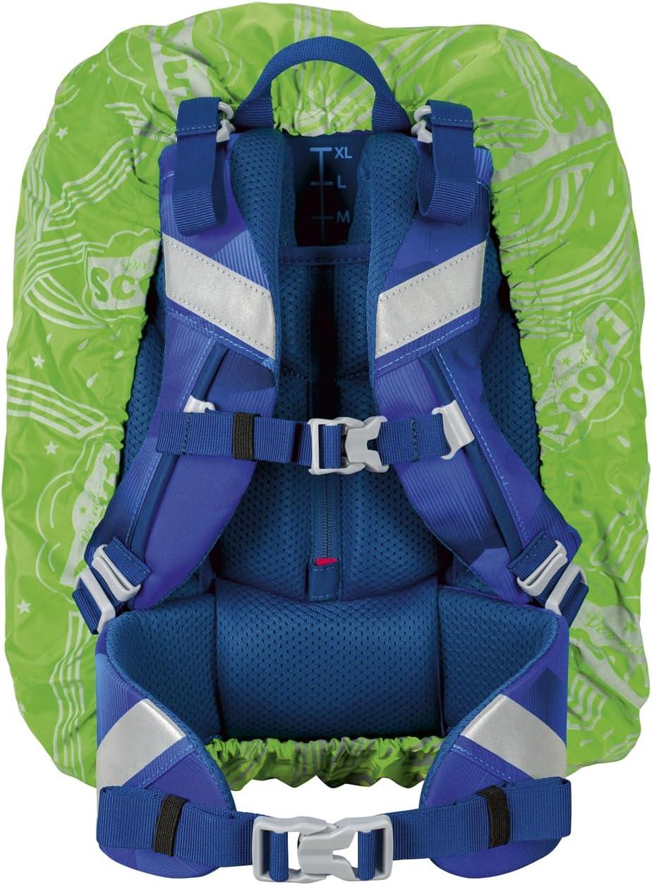 Undercover Scout Regenhülle für Rucksack, Neon Safety Cape, Grün, mit Gummizug, Reflektierend