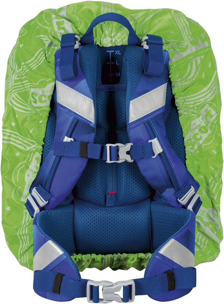 Undercover Scout Regenhülle für Rucksack, Neon Safety Cape, Grün, mit Gummizug, Reflektierend