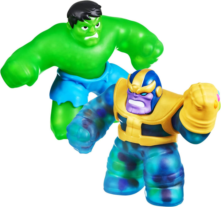 Heroes of Goo Jit Zu Marvel Versus Pack - Hulk vs Thanos, Squishy, Stretchy, Gooey Heroes, Perfect C
