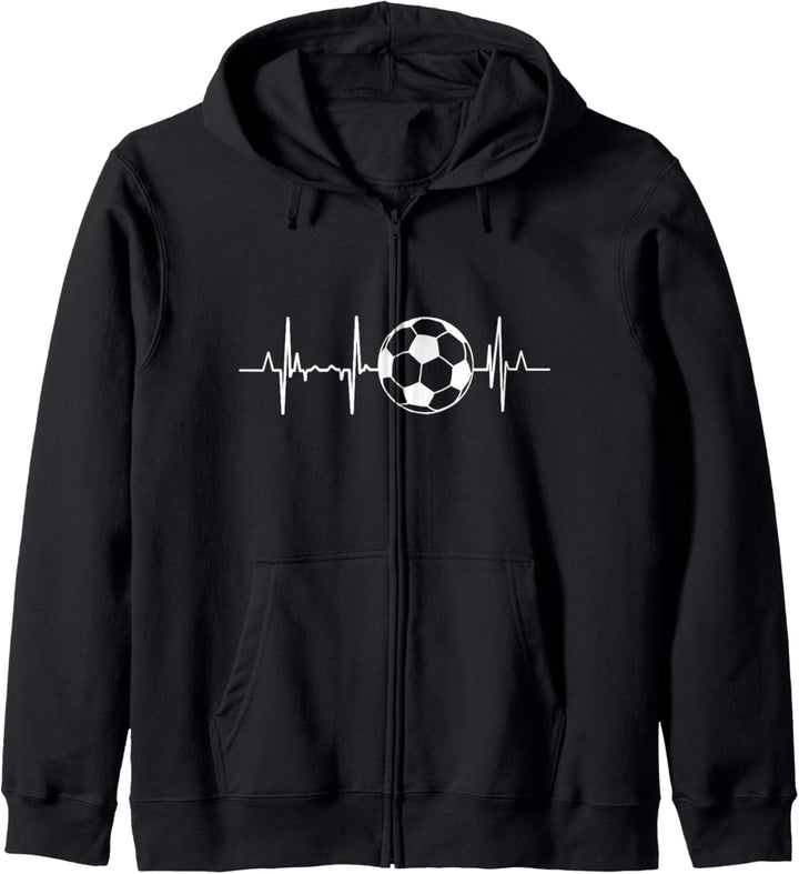 Fussball Herzschlag Fussballoutfit Fussballtrikot für Jungen Kapuzenjacke