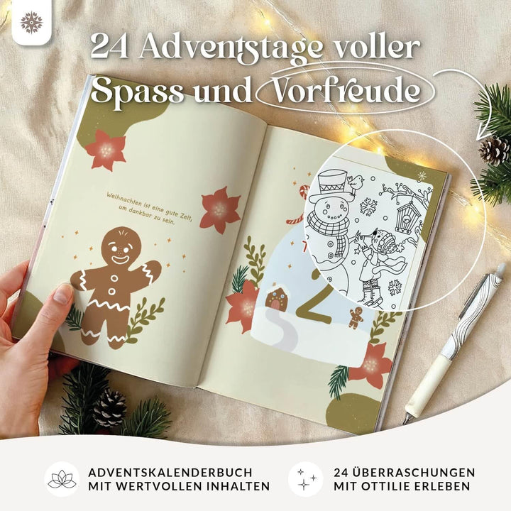 Lebenskompass® Adventskalender Buch für Kinder mit 24 Türchen - achtsames Adventsbuch zum Geniessen