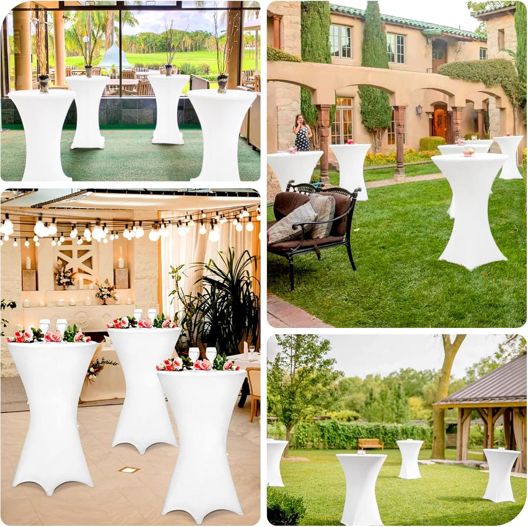 Pesonlook 4er-Set Stretch Stehtisch Husse für Bistrotisch Ø 80-85 cm Elegante,Verstärkung im Fussber