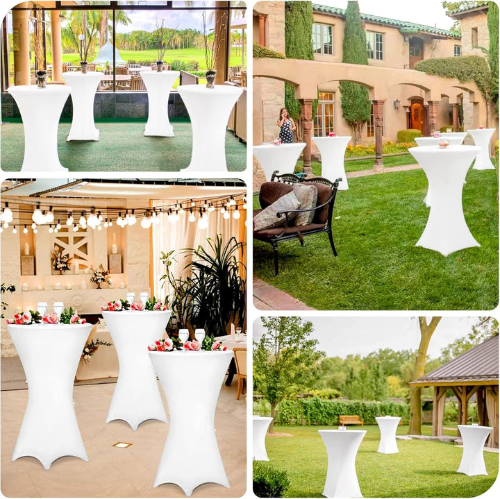 Pesonlook 4er-Set Stretch Stehtisch Husse für Bistrotisch Ø 80-85 cm Elegante,Verstärkung im Fussber