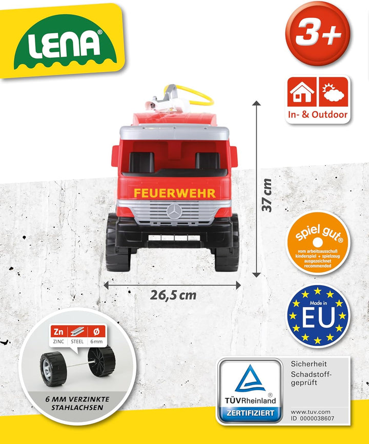 Lena 02058 - Starke Riesen Feuerwehr Mercedes Benz Actros, ca. 65 cm,grosses Feuerwehrauto mit 3 Ach