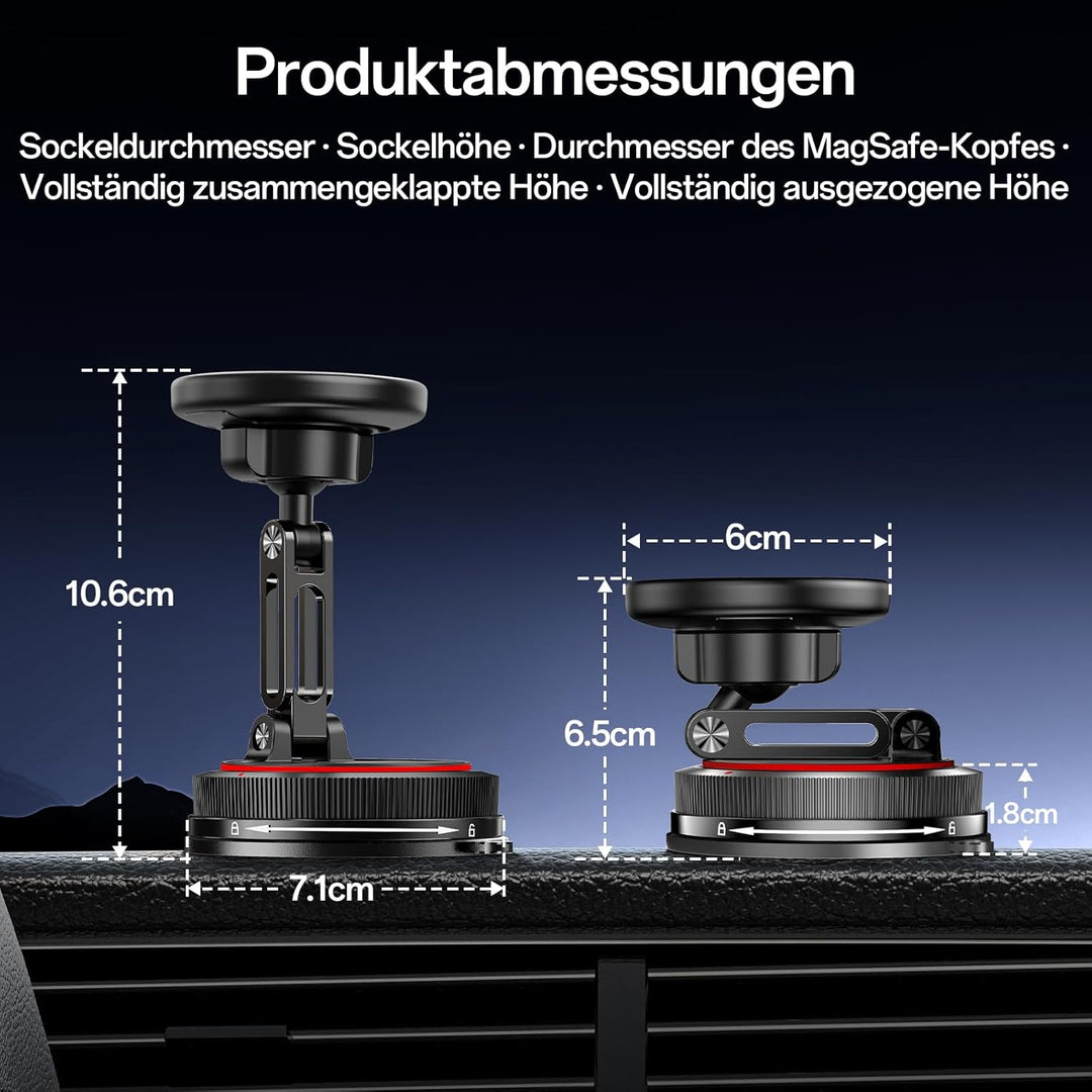 SYNCWIRE Magnetische Auto Handyhalterung für MagSafe [2-Achsen Design], Nano Klebegel + Saugnapf für