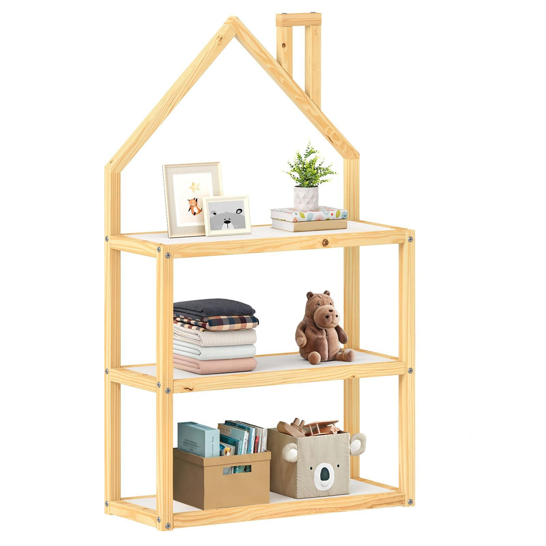 IDIMEX Kinderzimmer Regal LENISE in Hausform Natur/weiss - Kinderregal, Bücherregal, Massive Kiefer,