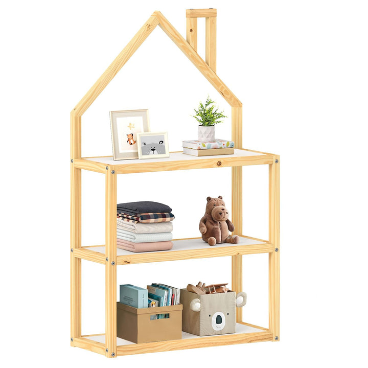 IDIMEX Kinderzimmer Regal LENISE in Hausform Natur/weiss - Kinderregal, Bücherregal, Massive Kiefer,