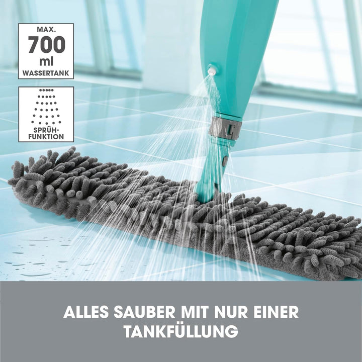 CLEANmaxx Spray-Mopp mit Wendefunktion | Bodenwischer mit Sprühfunktion & flexiblem Teleskopstiel |