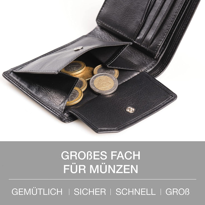 Lavalen® Geldbörse Herren Leder RFID - Portmonee Herren Gross - Portemonnaie Herren Leder Handgemach