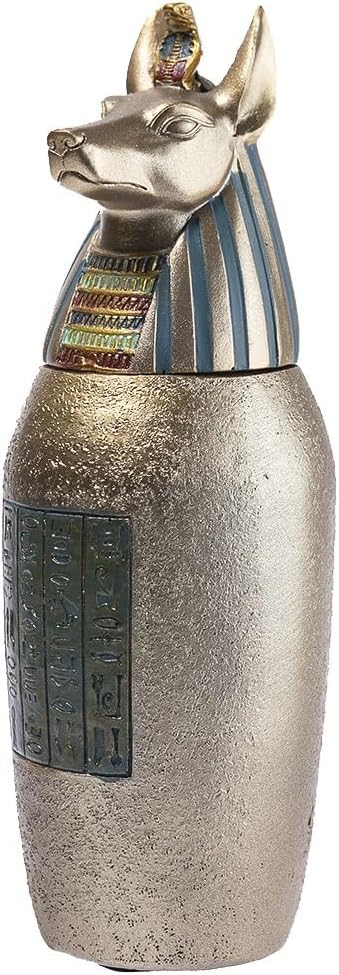 Lachineuse - 4 Ägyptische Canope-Vasen – Dekorative Vasen 21 cm – Dekorationsgegenstände Ägypten Ant
