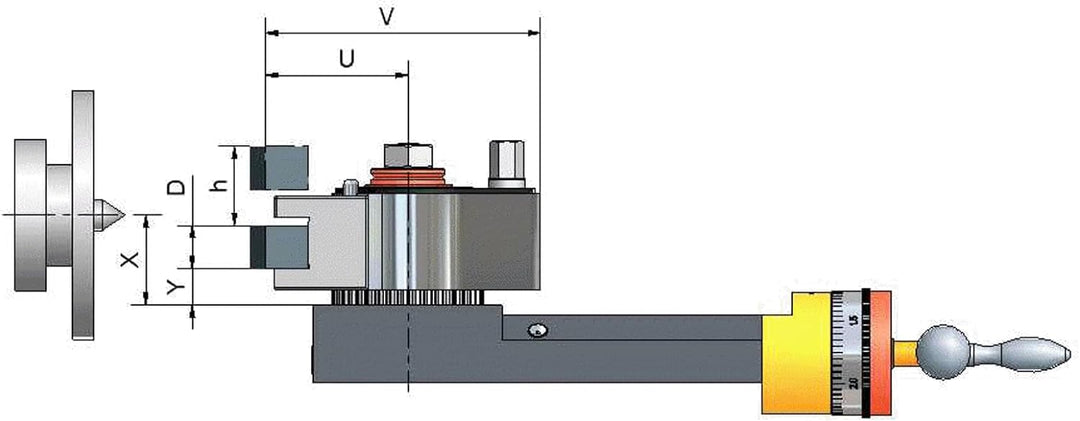 AXA System MULTIFIX Schnellwechsel-Stahlhalter-Set K11 (= Multifix A) = 1 Stahlhalterkopf + 4 Drehst