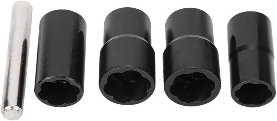 Gorgeri Carbon Steel 5Pcs Twist Socket Set Radmutter Bolt Extractor Entferner 17mm 19mm 21mm 22mm Bu