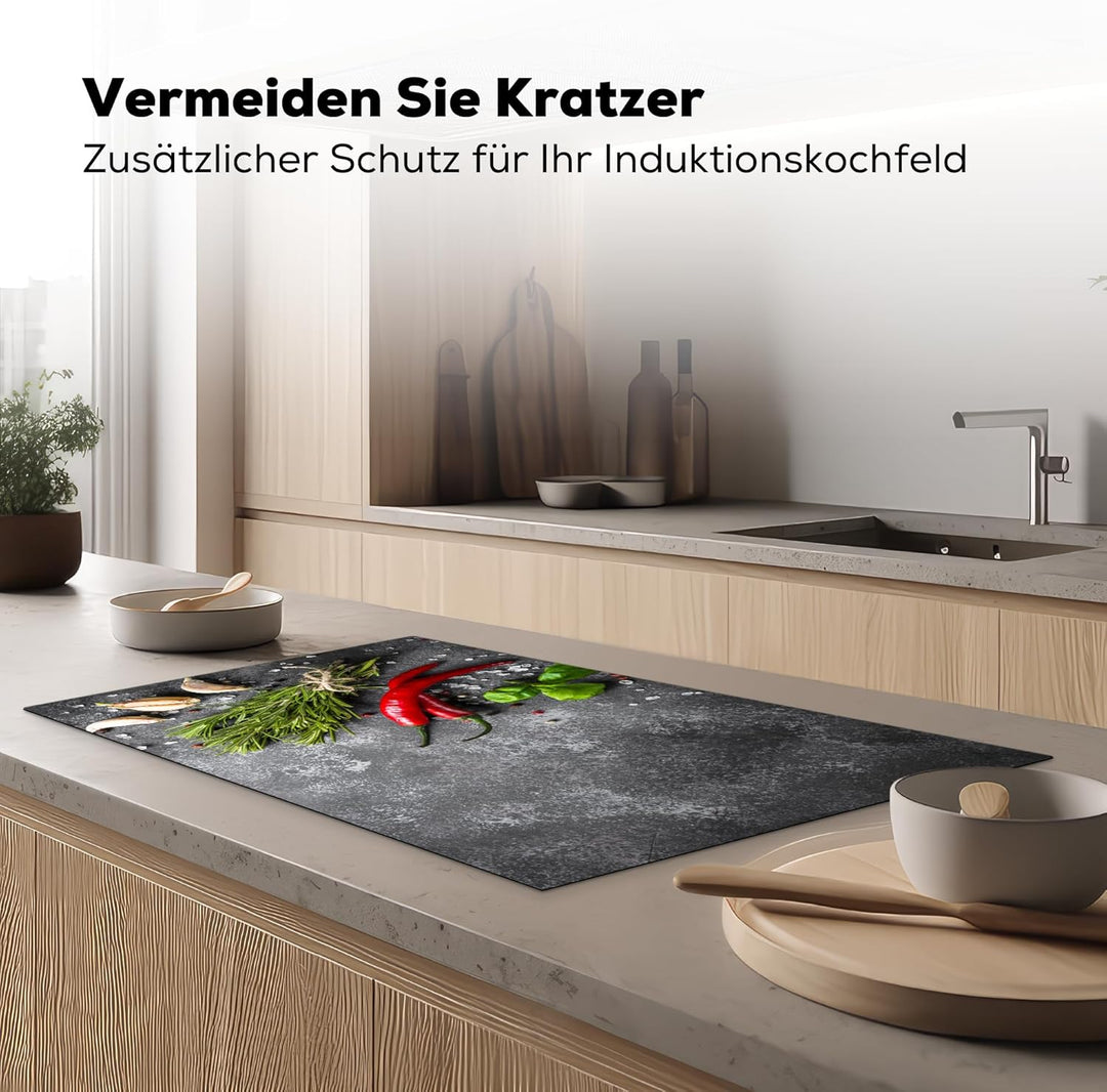 KitchenYeah© Herdabdeckplatte Einteilig Küche Kochfeld Abdeckung Ceranfeld Herdplattenabdeckung Aufr