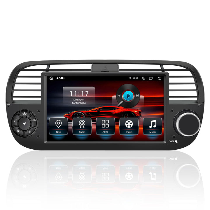 8-Kern 4GB+64GB Autoradio für FIAT 500C 2007–2015, 7" Touchscreen, Navigation GPS, Wireless CarPlay