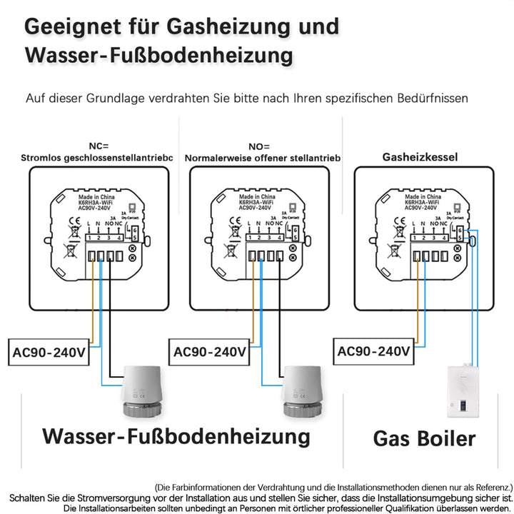 WiFi Thermostat Fussbodenheizung Für Wasser Fussbodenheizung, Programmierbar Raumthermostat, Thermos