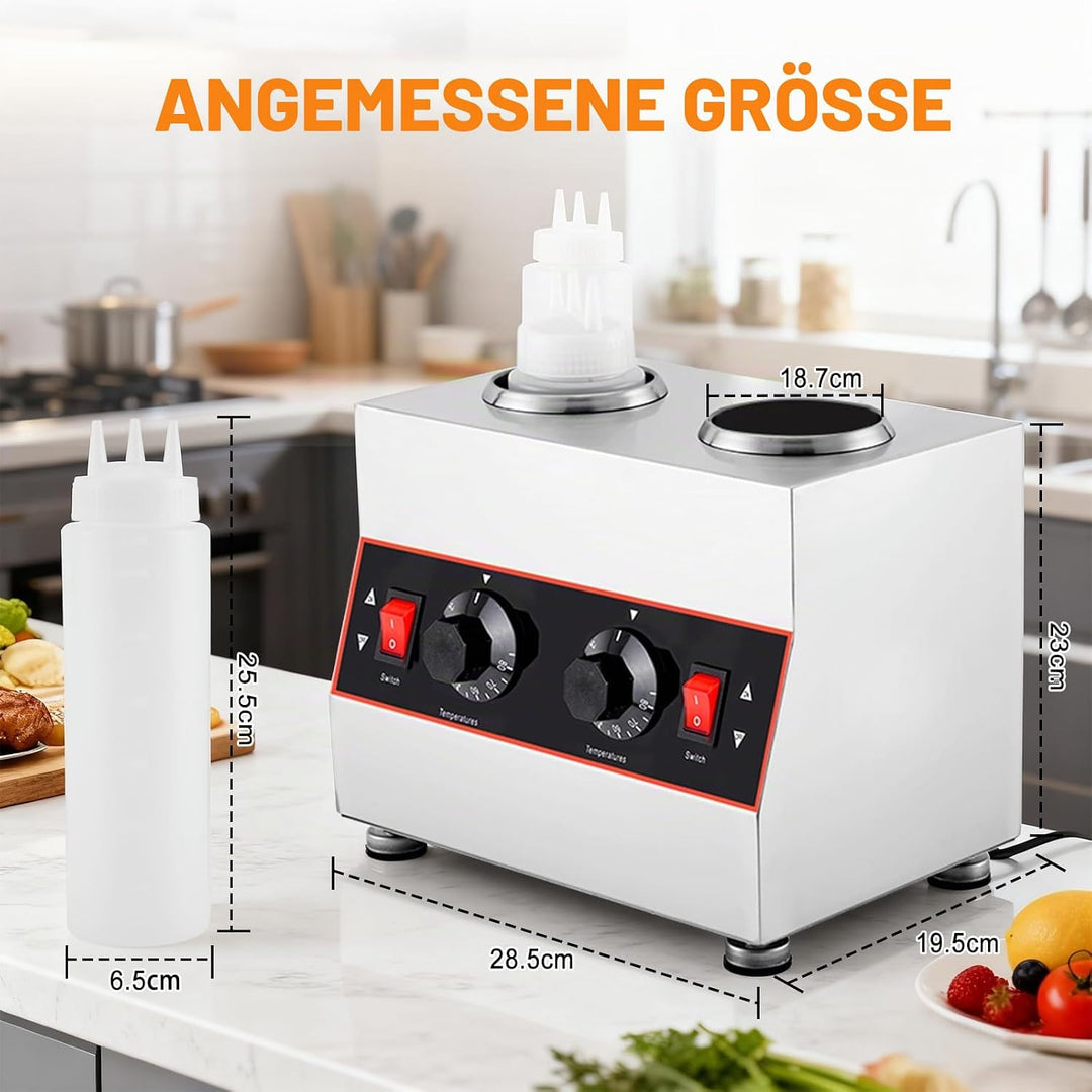 YUCHENGTECH Saucenwärmer Edelstahl Sossenwärmer Elektrisch 30~85°C Temperatur Einstellbar Sossenwärm