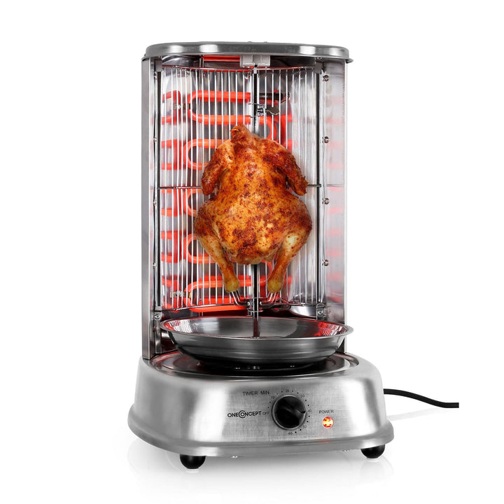 oneConcept Kebap Master - Dönergrill, Hähnchengrill, Gyrosgrill, Vertikalgrill, Drehgrill mit Drehsp