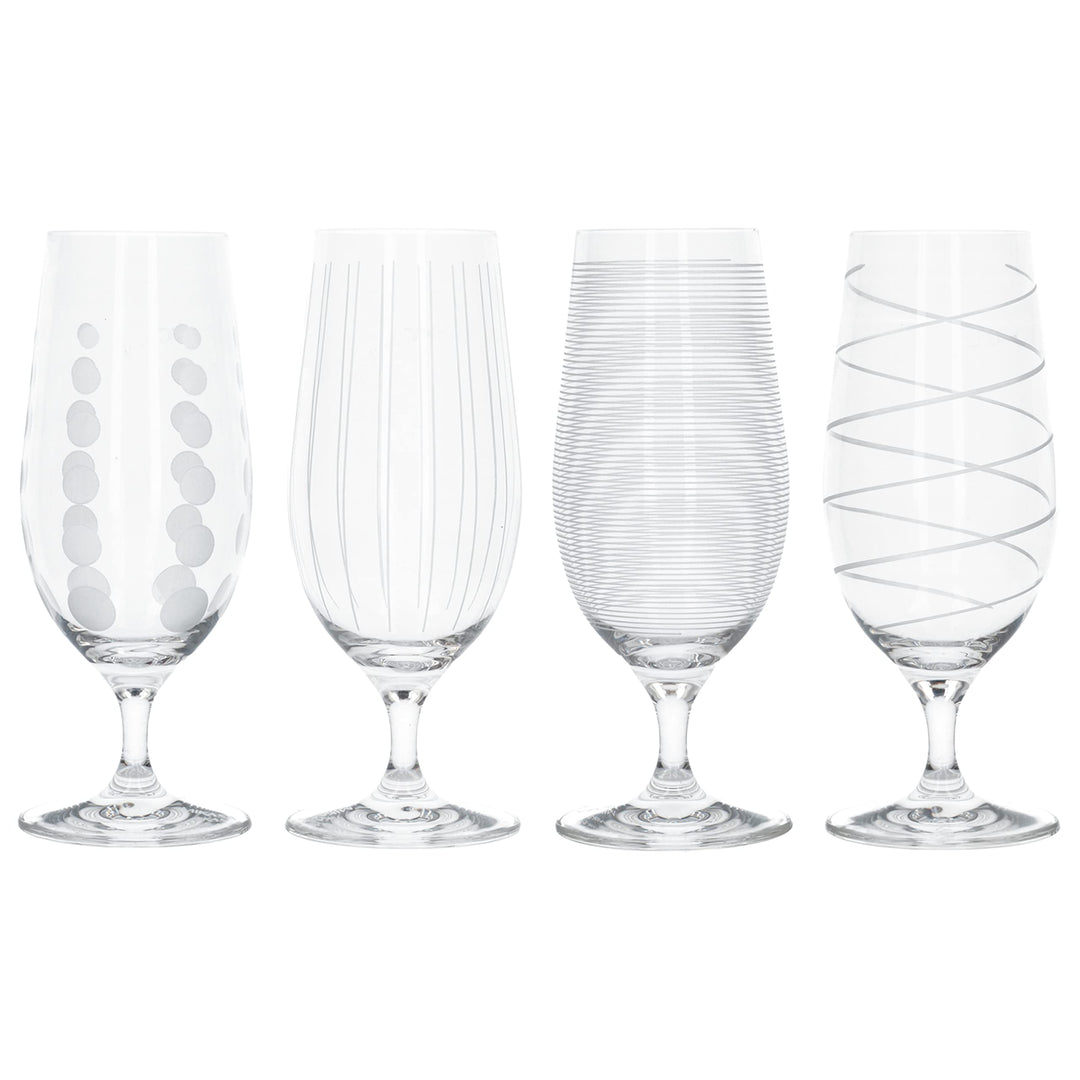 Mikasa Cheers Bier Gläser Set, Biergläser aus Kristallglas, Gläser mit Motiven, 4 Biergläser Set, We