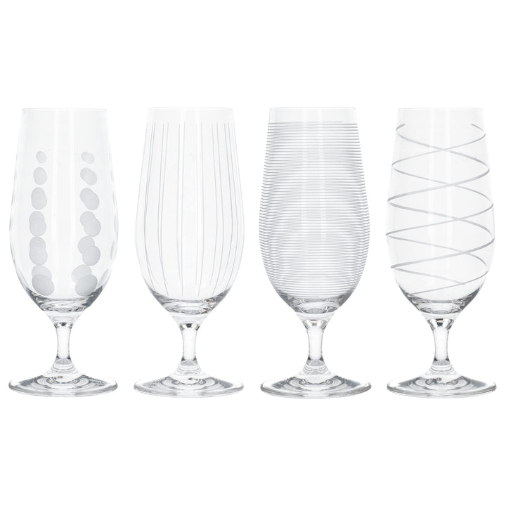 Mikasa Cheers Bier Gläser Set, Biergläser aus Kristallglas, Gläser mit Motiven, 4 Biergläser Set, We