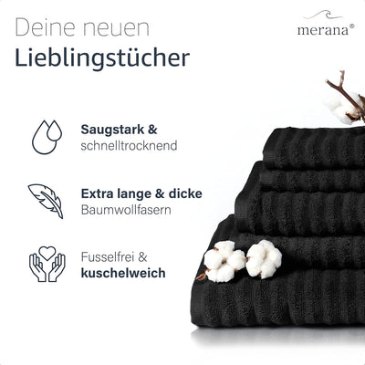 Merana OSLO Handtuch Set | schnelltrocknend, weich & fusselfrei | Frottier Luxus Qualität | 100% Bau