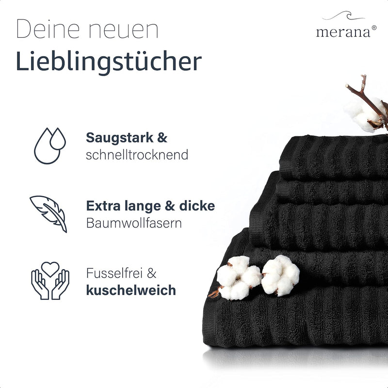 Merana OSLO Handtuch Set | schnelltrocknend, weich & fusselfrei | Frottier Luxus Qualität | 100% Bau