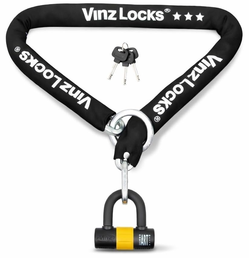 VINZ Kungur Kettenschloss ø10mm | ART 3 Zertifikat | Schloss für Roller Scooter Motorrad Moped E-Bik