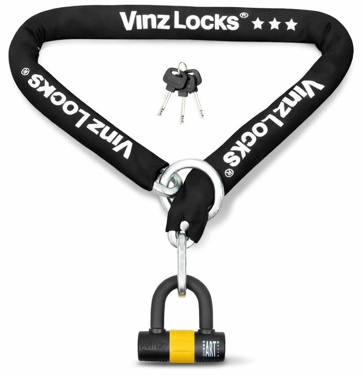 VINZ Kungur Kettenschloss ø10mm | ART 3 Zertifikat | Schloss für Roller Scooter Motorrad Moped E-Bik