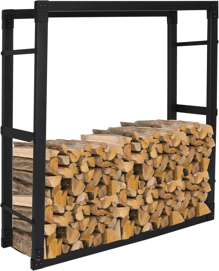 Jopassy Kaminholzregal innen metall 100x25x100CM Brennholzregal für innen aussen, Kaminholzständer,