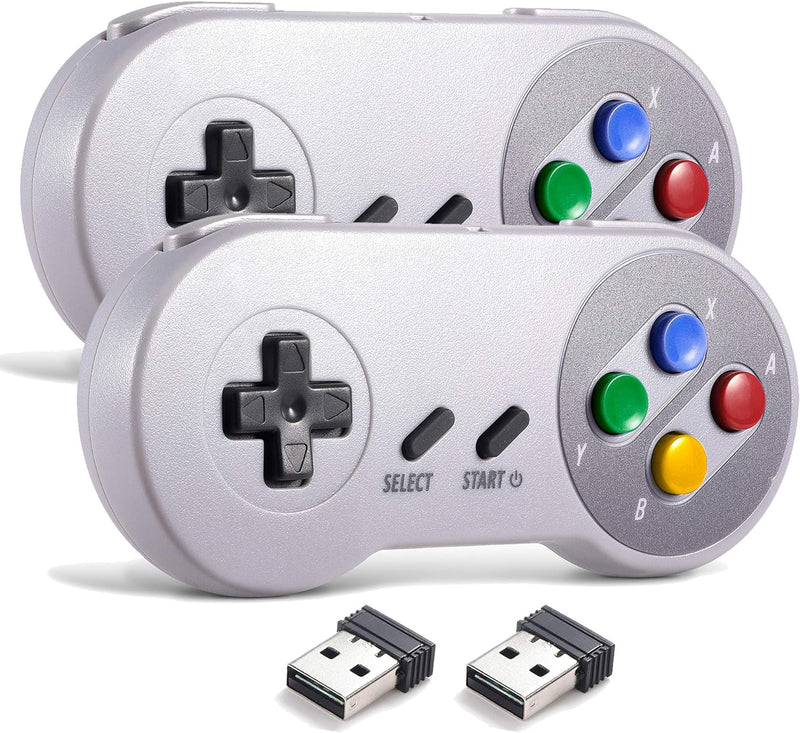 miadore Wireless USB Controller für SNES Emulator, 2 Pack 2.4G USB Gamepad Joystick SNES Game Contro