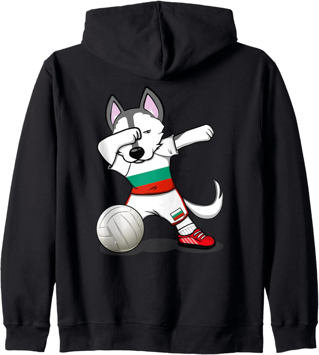 Dabbing Husky Hund Bulgarien Volleyball - Bulgarische Flagge Kapuzenjacke