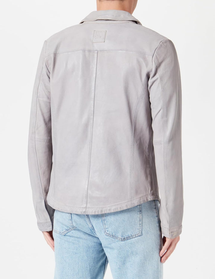 Freaky Nation Herren The Strength-fn Lederjacke, Stone
