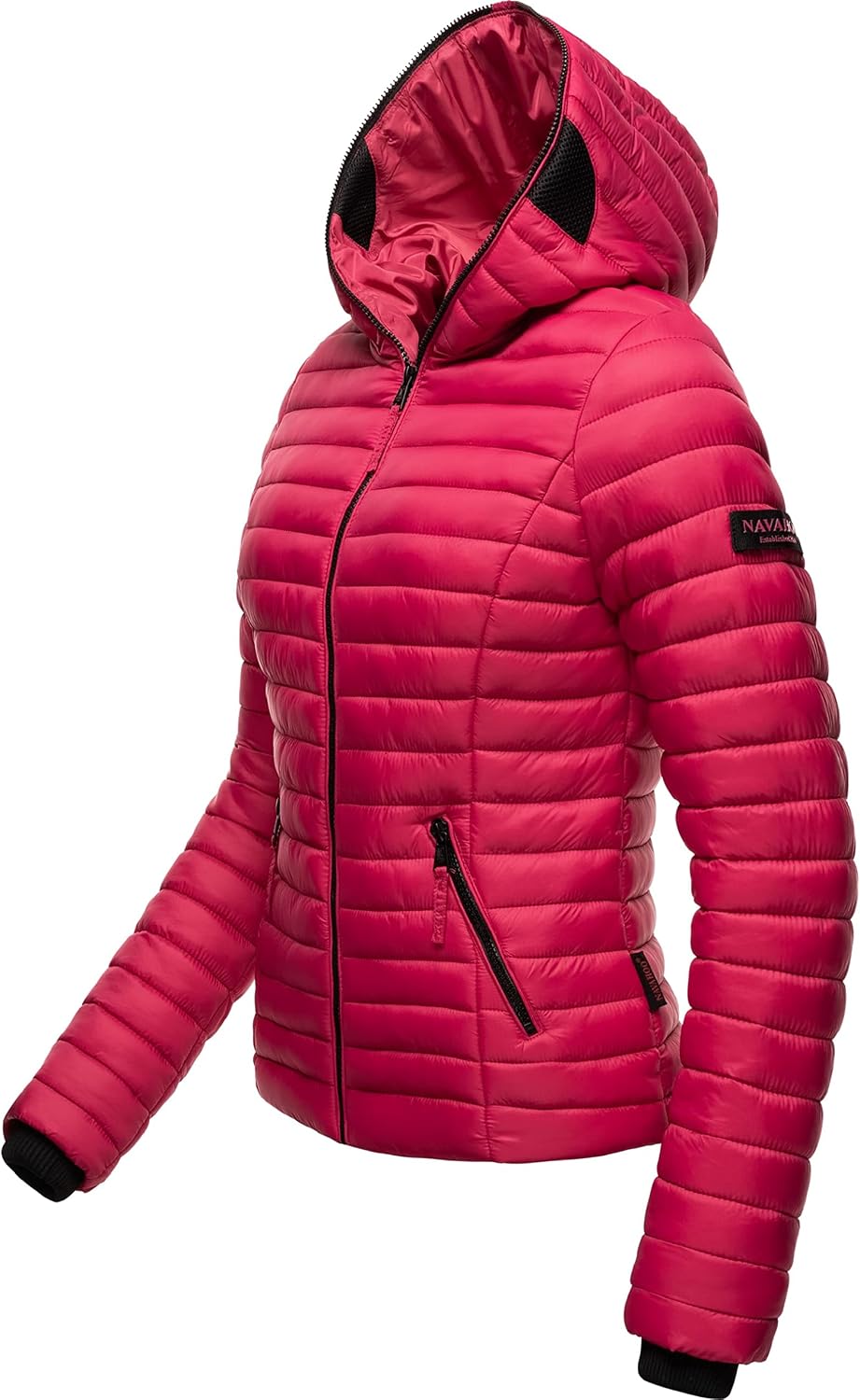 Navahoo Damen Damen leichte Übergangsjacke Steppjacke mit Kapuze Kimuk XS-XXL XS Fuchsia, S